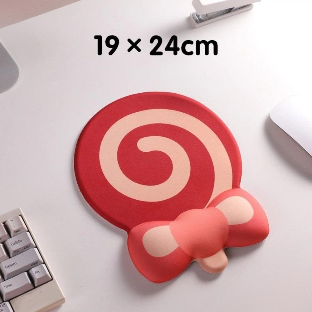 

Lollipop Design Silicone Wrist Mouse Pad Non-Slip Desk Mat Large Size Keyboard Rest Memory Foam Wrist Guard Mouse Pad