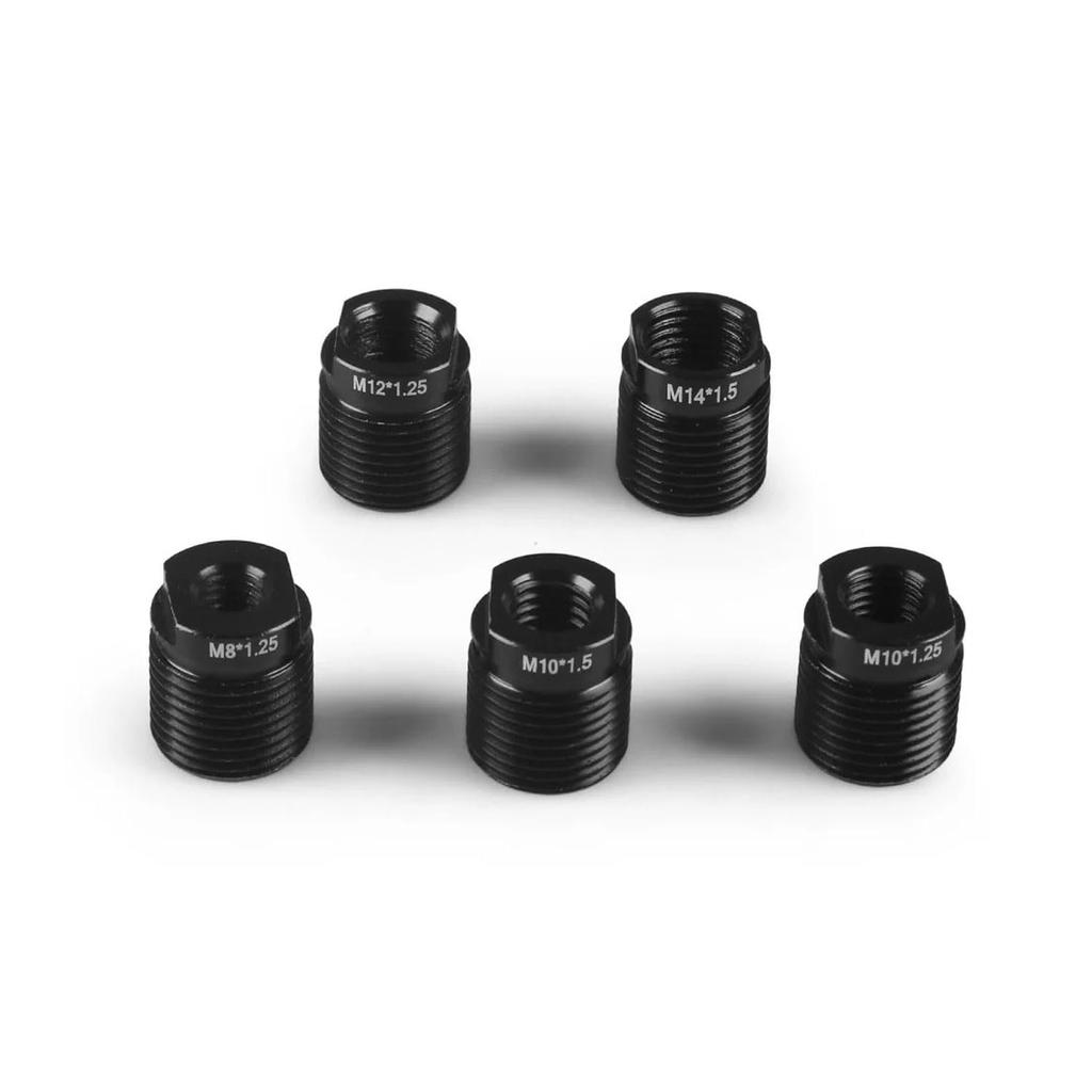 SaveSooo Shift Knob Conversion Adapter, Pack of 5 (M8*1.25/M10*1.25/M10*1.5/M10*1.5/M12*1.25/M14*1.5) Shift Knob Adapter, Aluminum Alloy,