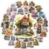10/30/50pcs Retro Flower House Aesthetic Stickers Cute Decals DIY Motorcycle Guitar Notebook Waterproof PVC Sticker Fun for Toy