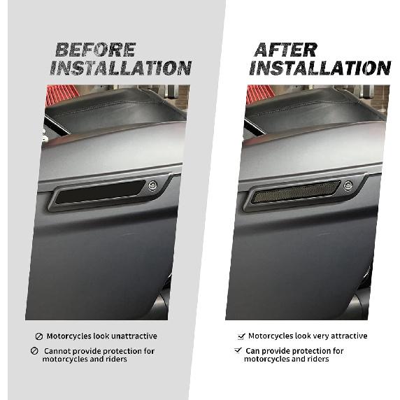 HDBUBALUS Motorcycle Saddlebag Reflector Inserts Fit for Harley Touring Street Glide Electra Glide Road Glide Road King Ultra Limited 2014-2025 Smoke