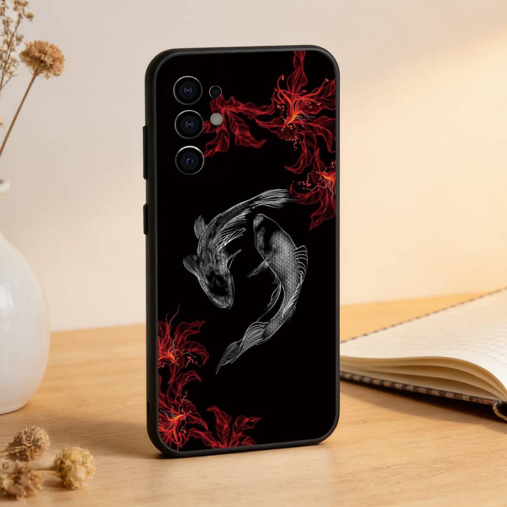 

Painting Koi Carp Art Phone Case For Samsung S25,S24,S21,S22,S23,S30,Ultra,S20,Plus,Fe,Lite,Note,10,Black Cover Samsung S20ULTRA5G