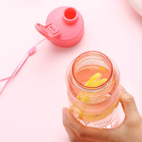 Yousheng 650ML Water Bottle Food Grade Large Capacity Portable Fitness Sports Water Jug with Lanyard Outdoor Supply