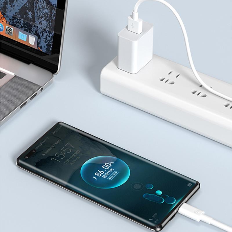 Cablu de date de încărcare super rapidă 6A, potrivit pentru Huawei Xiaomi Honor TIP C, încărcare cu bliț, telefon mobil portocaliu, cablu de încărcare de 66 W