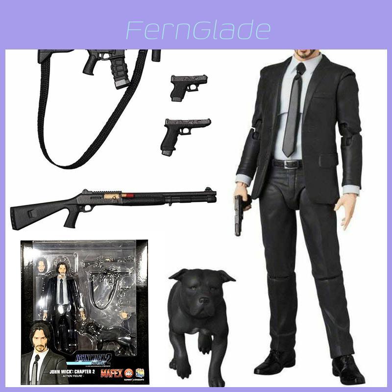 Medicom Toy Mafex 085 John Wick Kapitel 2 Actionfigur mit austauschbaren Köpfen und Boxverpackung