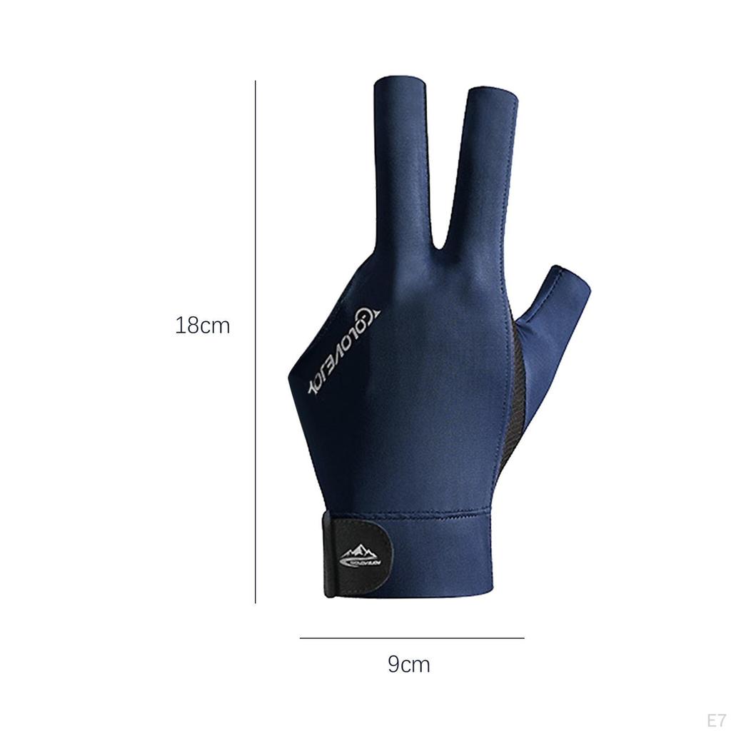 3 Fingers Gloves Pool Left Hand Snooker Indoor Game Anti Slip Elastic Breathable Professional