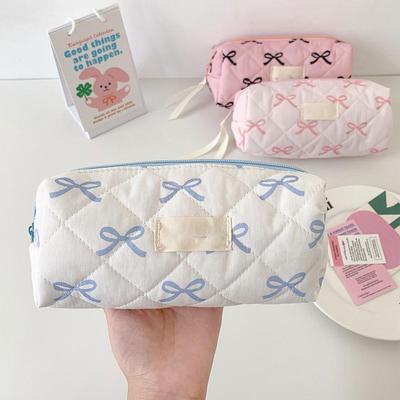 Bow Makeup Bag Multifunctional Cosmetic Organization Portable Bow Pencil Case Colorful Travel Toiletry Bags for Home School