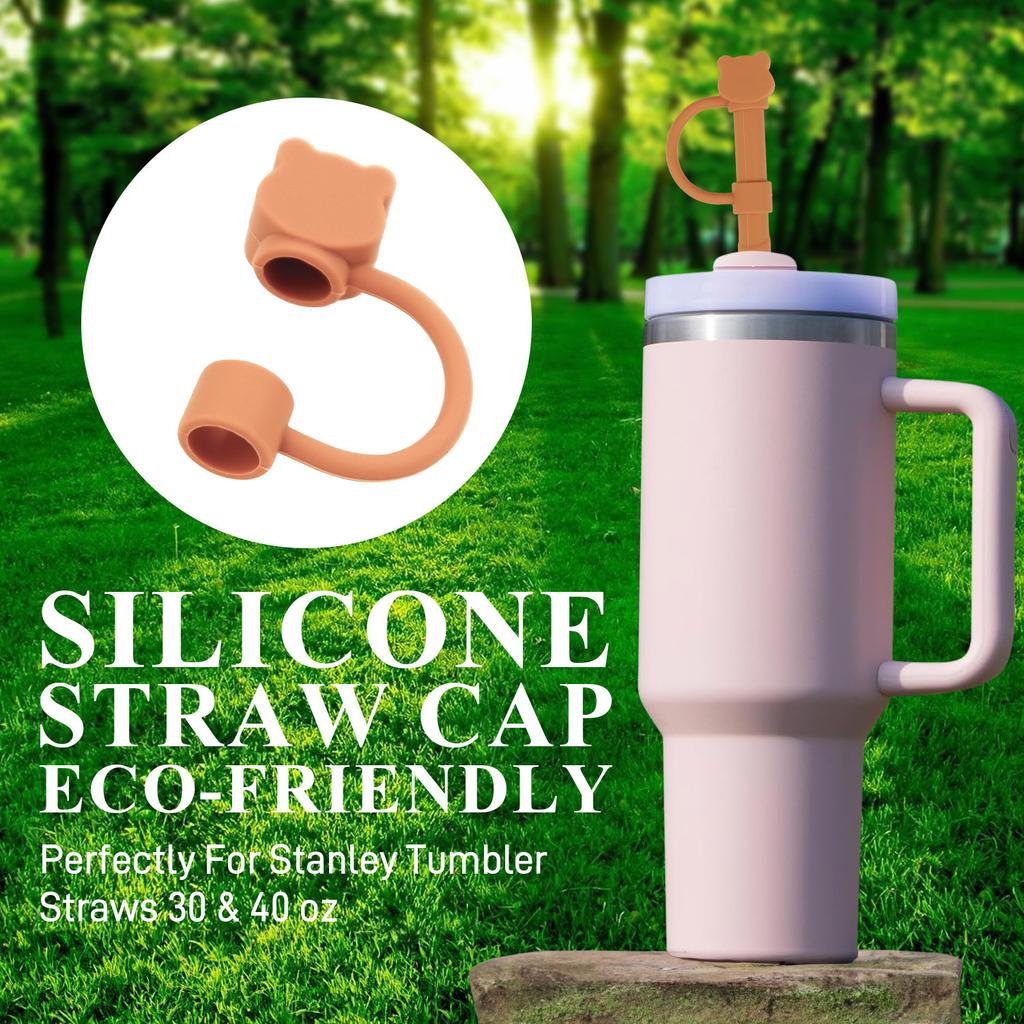 10mm Straw Covers Cap Reusable Silicone Straw Toppers For Stanley Cup Leak-Proof Dust Proof Straws Cover Tumbler Accessories
