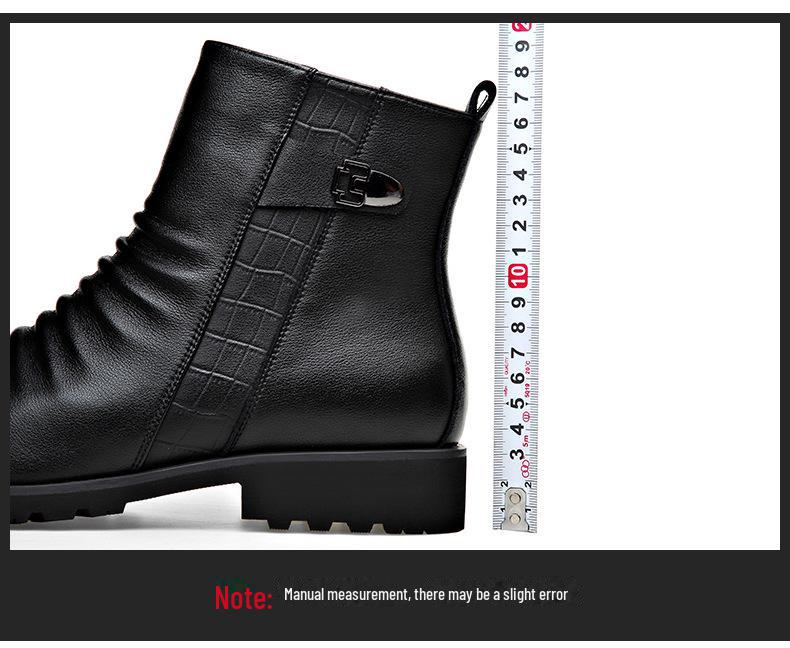 Pánské vysoké kožené martensky: Měkké, Pohodlné, Módní, Se zipem na boku, Nazouvací Neformální Kožené Boty
