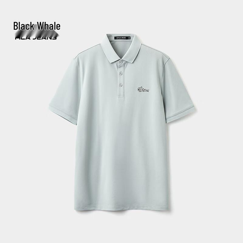 Мужская футболка-поло с коротким рукавом HLA Black Whale 4XL