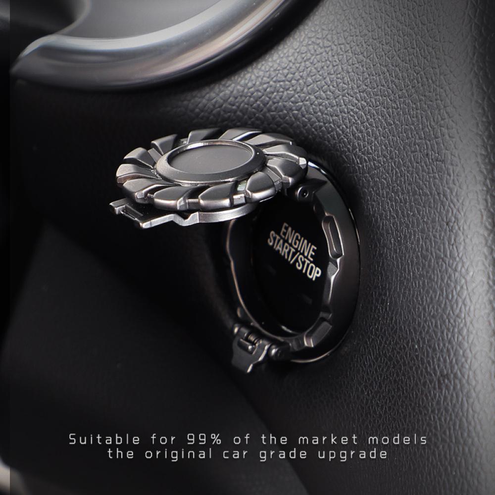 Auto Ein-Klick-Start Metallknopf Für Auto Motor Start/Stopp Ein-Klick-Startknopf Abdeckung Dekorationsaufkleber Metall-Stil