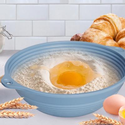Gärkörbchen aus Silikon für Brot, Banneton, faltbar, oval, rund, zusammenklappbare Schüssel für Sauerteig-Backzubehör, antihaftbeschichtetes, schimmelfreies Teigformungswerkzeug