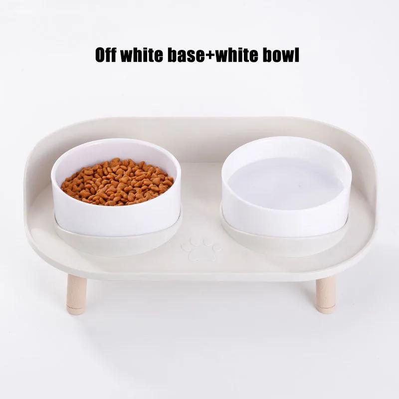 Cat Double Bowls Feeder Adjustable Height Pet Cats Drinker Water Bowl Elevated Feeding Kitten Supplies Food Feeders Dogs Dish