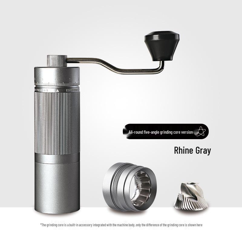 Stainless Steel Manual Coffee Grinder with External Adjustment and Seven-Star Ghost Teeth for Pour-Over Brewing