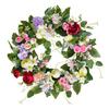 Frühlingskranz mit Eukalyptusblättern Lichtechter Künstlicher Blumenkranz für Haustür Eingangsbereich Wand Heimdeko