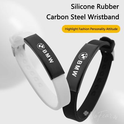 Silicone Rubber Steel Wristband Bangle Steel Adjustable For M 1 2 3 4 5 7 Series X1 X3 X4 X5 X6 X7 F10 F30 E46 E60 Stickers
