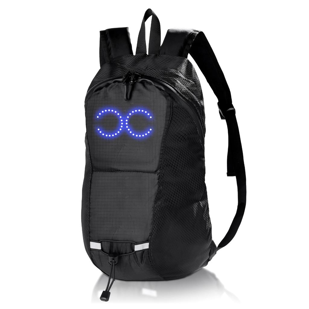 Colorful Led Backpack Riding Backpack Outdoor Hiking Backpack For Bike Riding Men Women Lightweight Backpack 15L Black