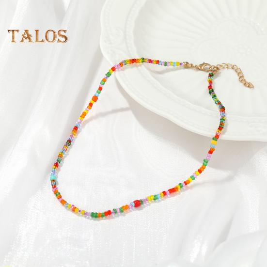 

Женское ожерелье Красочные прозрачные бусины Гладкий богемный стиль Регулируемая длина Зажим для омара Сплав Ключицы Ожерелье Шея Ювелирные изделия