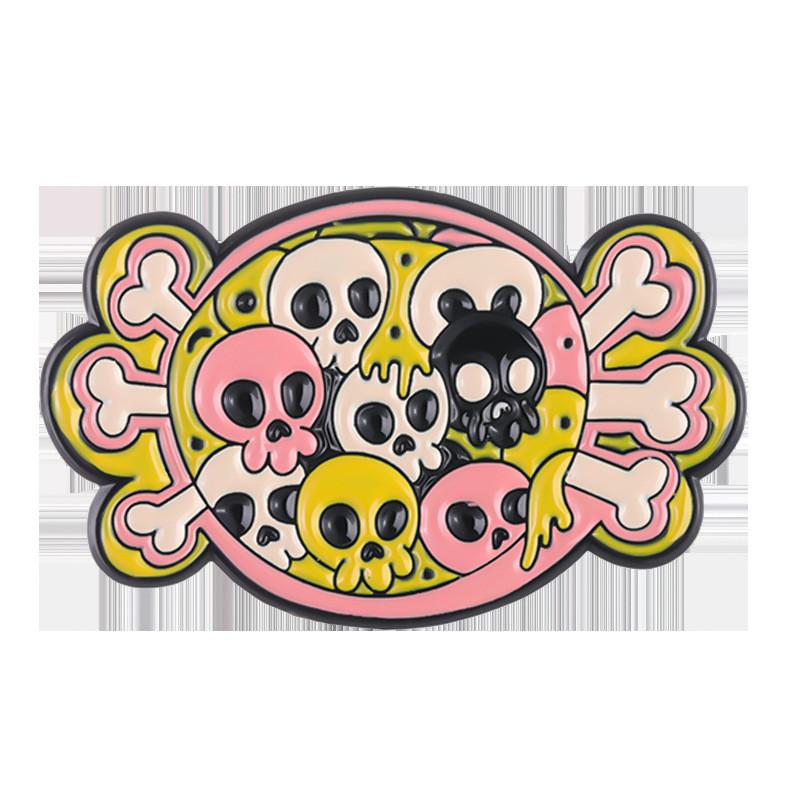Skull Distinctive Pink Animal Brooch Creative Pin Stylish Design In Alloy Material For Genders All