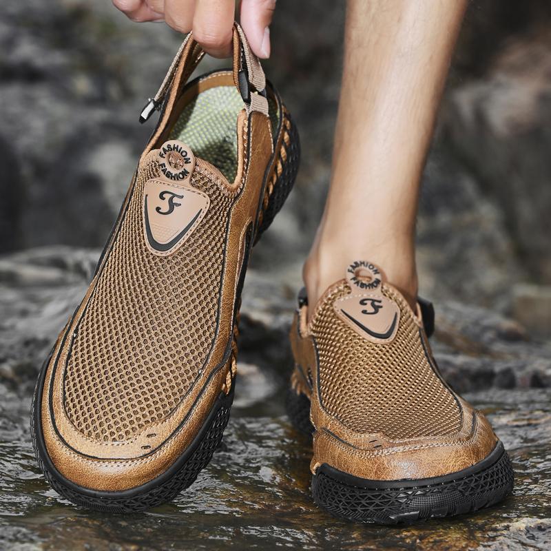 Mode Klassischer Stil Herren Sommer Schuhe Herren Atmungsaktive Mesh Sandalen Outdoor Herren Strandschuhe Zehenschutz Herren Sandalen Römer Flache