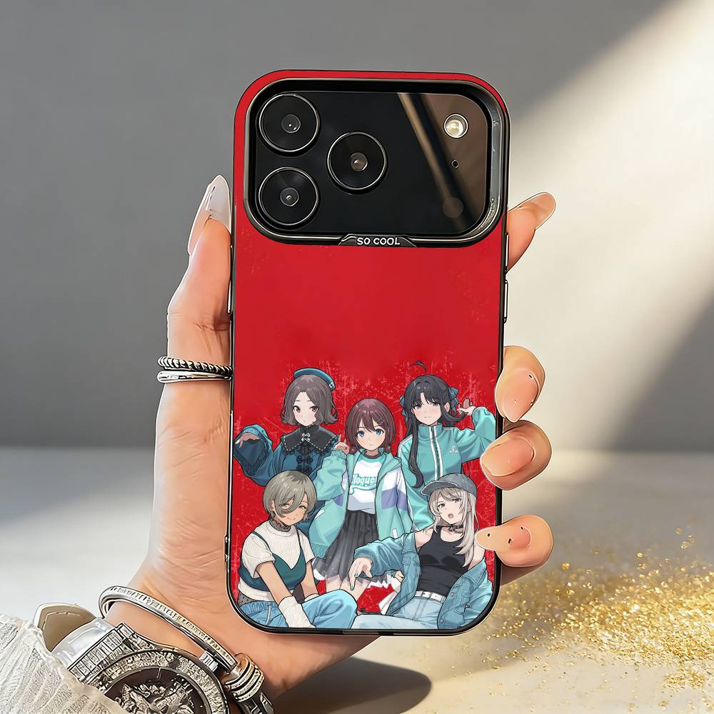 

G-Girl Anime BandS C-Cry Phone Case For iPhone17,16,15,14,13,12,11,Pro,MAX Gray Matte Silicone Black Cover iPhone15