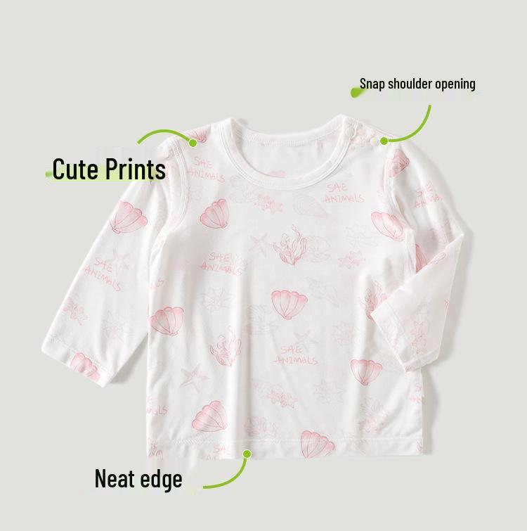Bamboo Fiber Long-Sleeve Summer T-Shirt for Boys and Girls