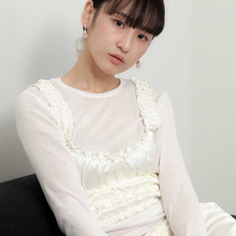 Geegee [silver925] Rose Quartz Earring