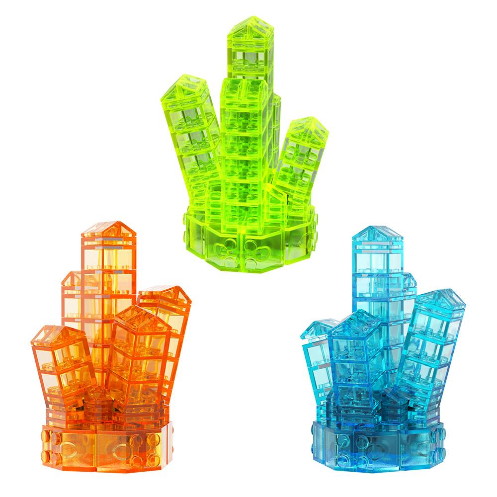 MOC Raiders Game Energy Crystal Model Building Blocks Crystal-Neon Green Blue And Orange Color Brick Toy Gift