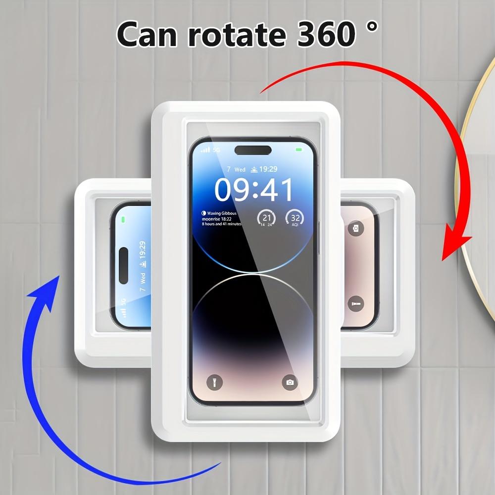 Dusch-Handyhalterung, 360° drehbar, zum Anklemmen & zur Wandmontage, Anti-Beschlag, Hohe Empfindlichkeit, Handyhülle, Badezimmerhalterung für 6,8-Zoll-Handys