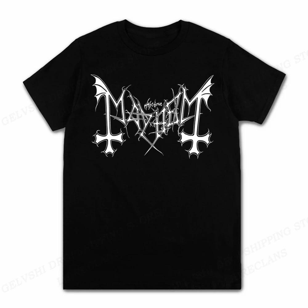 

Mens T-Shirt Rock Band Mayhem Black Metal T Shirt Vintage 100% Cotton Short Sleeve O-Neck T Shirt Women EU Size Unisex Tops 4XL