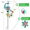 Waterproof Metal Peacock LED Solar lights Decor Rainbow Wind Spinners Stake Windmill Pinwheels Insert Garden Yard Lawn