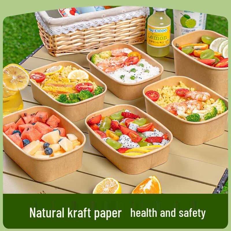 Disposable Kraft Paper Food Box with Window Lid