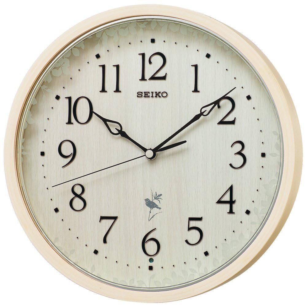 Seiko Clock Wall Clock Nature Sound 12 types Radio-controlled Analog Timekeeping Switchable Natural Wood Finish RX215A SEIKO