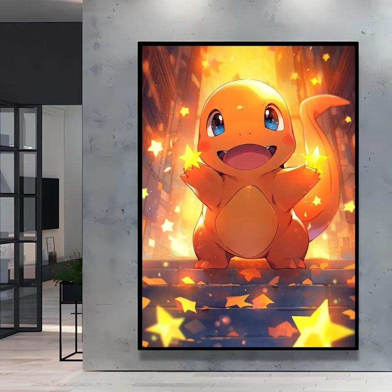 Adorable Pikachu Themed Home Wall Painting Printed on High Quality Canvas It's An Ideal Choice for Collection and Decoration