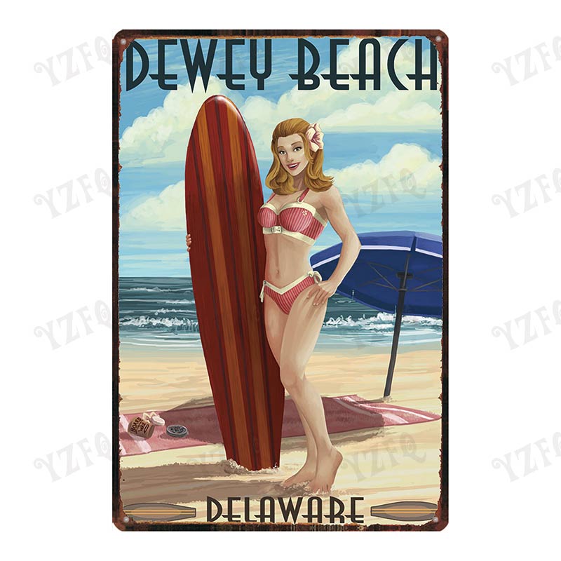 Aloha  Vintage Tin Sign Metal Plates For Wall Art Retro Home Living Room Decor Poster 30X20CM DU-4007A