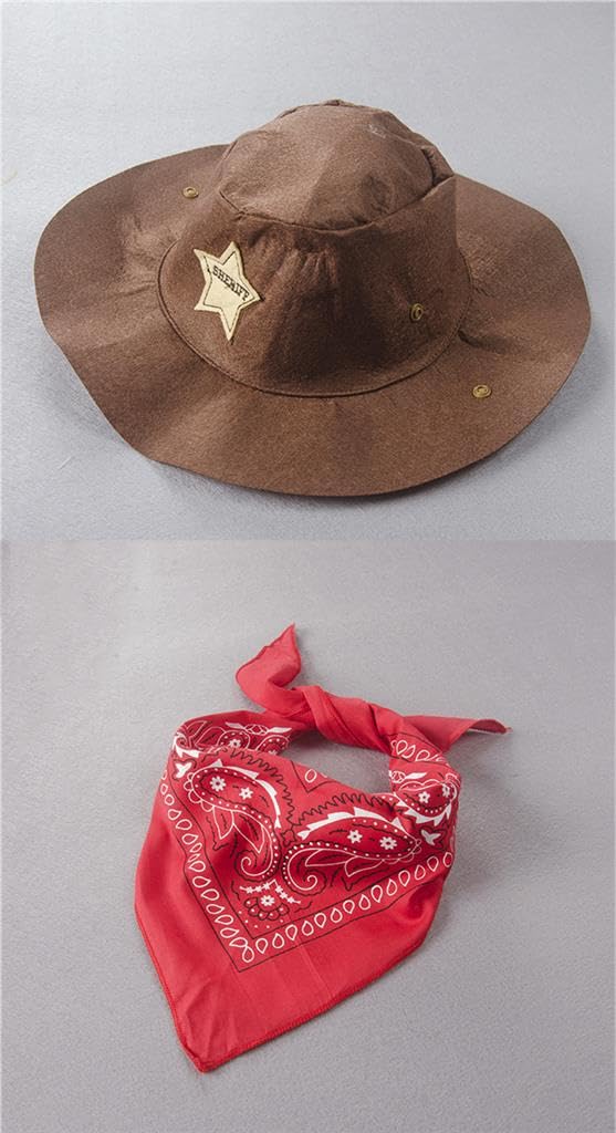 Dressy Daisy Baby Boys Cowboy Outfit with Sheriff Hat and Size Ages Months Neckerchief, 60, 0-3