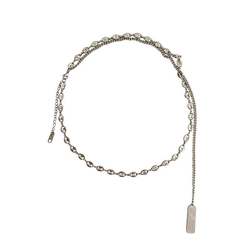 

European and American pig nose titanium steel necklace personality niche hip-hop earth cool jumping collarbone chain Liu Yuxin same accessories tide