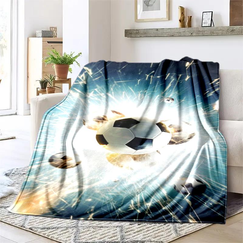 1PC Soccer, basketball, colorful water and fire pattern blanket, all season lightweight home office outdoor nap multifunctional blanket