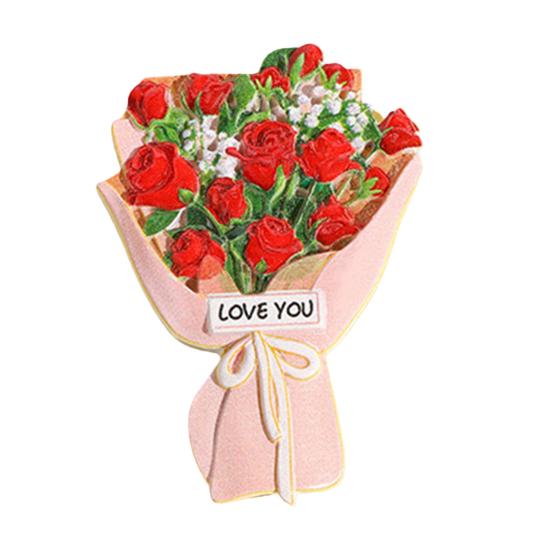 Simulated Bouquet Refrigerator Magnet Resin Flower Fridge Magnet Home Office Kitchen Cabinet Locker Whiteboard Decoration
