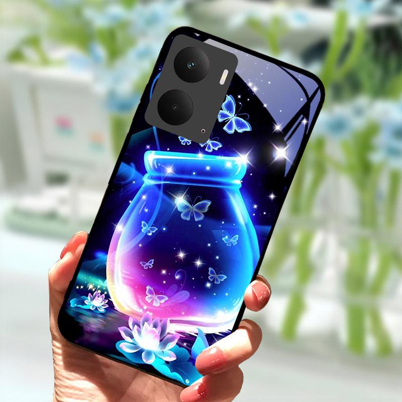 Para Realme P3 5G Capa Traseira de Vidro Temperado Para Realme P3 5G Capa Traseira à Prova de Choque RealmeP3 P 3 Concha Protetora de PC Rígido