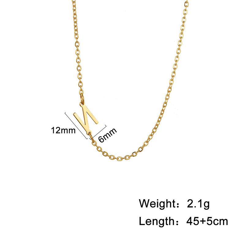 A-Z Letter Choker Necklace Personalized Alphabet Side Pendant Jewelry Gift for Birthday and Fashion Accessories