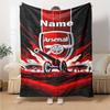 Custom Name Arsenal F.C Theme Printed Blanket - Perfect for Couch, Bed, Travel & Outdoor Use | Machine Washable, Cozy & Durable.
