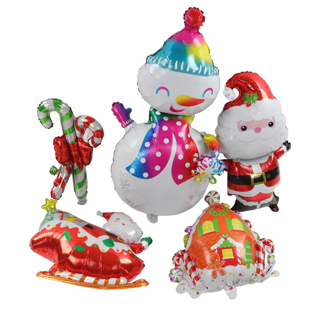 Christmas Foil Balloons Father Christmas Sleigh Father Christmas Snowman Candy House Christmas