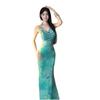 Royal sister style hot show body dress retro unique super good-looking swing neck tight hip wrap dress summer