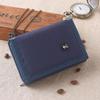 Men's 2025 Solid Color Korean Style Tri-fold Canvas Wallet & Coin Purse