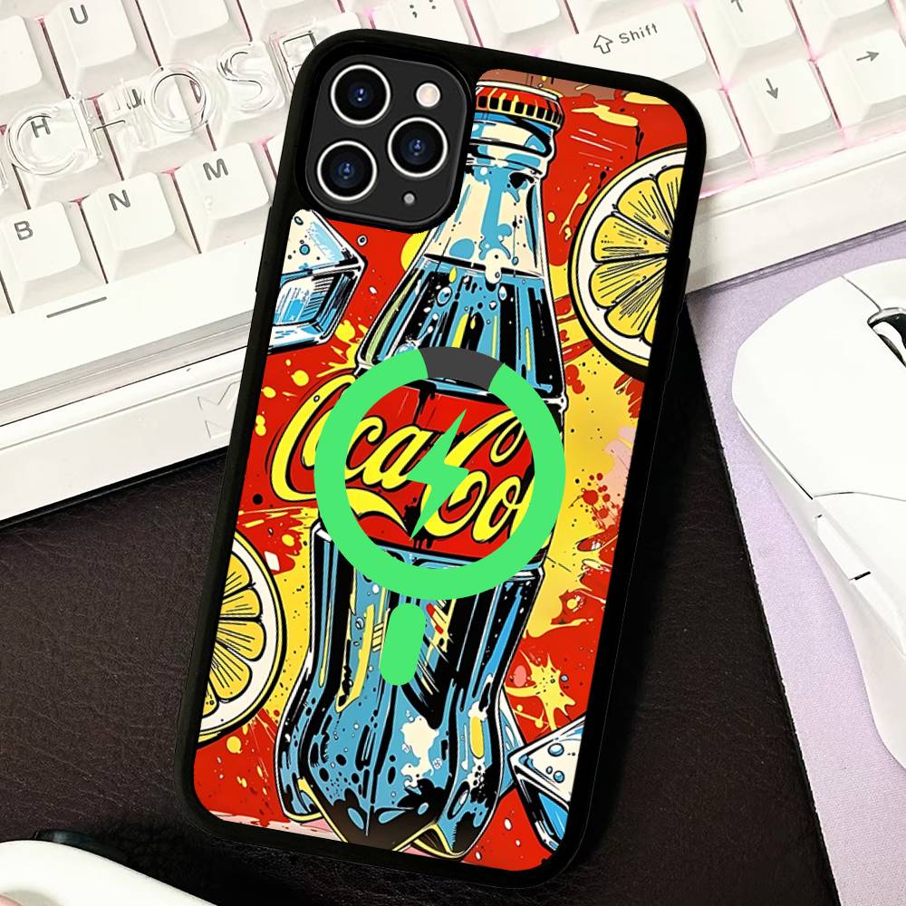 Hot C-Coca Drinks C-Cola For Magsafe Magnetic Wireless Phone Case For IPhone 17 Pro 16 15 14 Plus 13 12 11 Pro Max