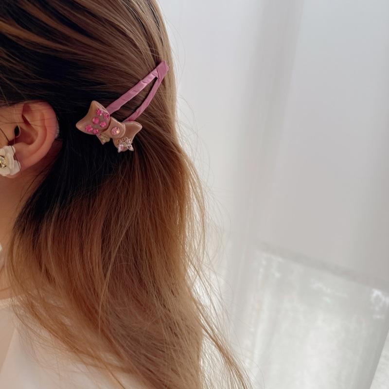 New Design Sweet Bow Hair Clip, Cute Resin Crystal Bangs Barrettes for Girls & Women, Heartwarming Hairpins for Flyaways