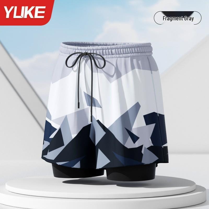 Herren Doppellagige Square-Leg Badehose - Fünf-Punkt-Stil, Anti-Peinlichkeit, Professionelle Strandbekleidung für Erwachsene.