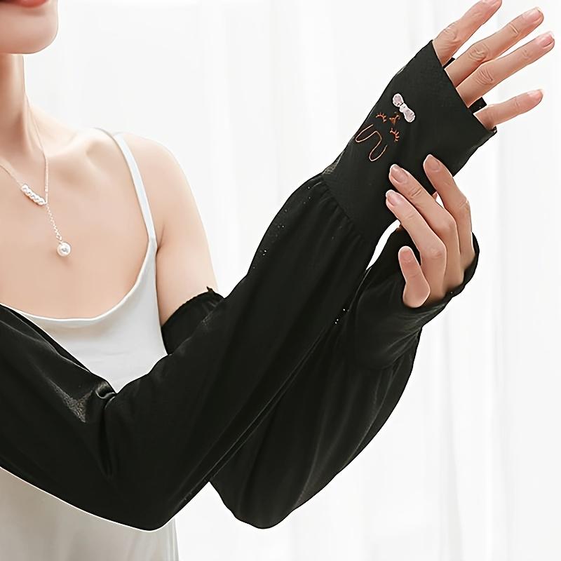 

1 Pair of Fashion Summer Cute Rabbit Head Pattern Ice Cover Parasol Anti-Ultraviolet Arm Guard Outdoor Cycling etc.