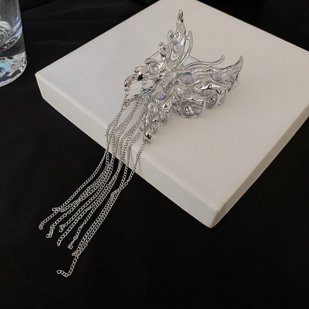 Metal Tassel Hair Clip Ponytail Holder Large Shark Clip Butterfly Rhinestone Hair Claw  Travel