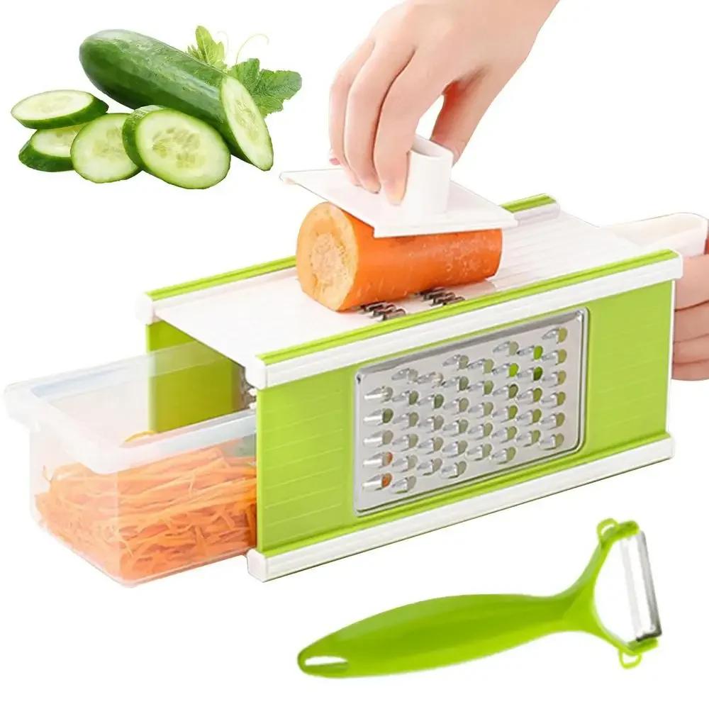 Multi-functional Manual Stainless Steel Vegetable Cutter Slicer Household Potato and Fruit Grater Creative Kitchen Gadgets